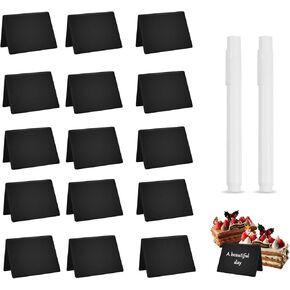 15 Pack 4"x3" Acrylic Mini Chalkboard Signs Easy to Write and Wipe Out, for Party Buffet Food Labels - Table Sign Chalkboard - Wedding - Bakery - Small Chalkboard Sign,with 2 Pens in Kuwait