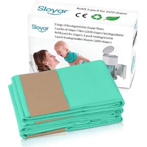 Refills Compatible with DE'KO'R Plus Diaper Pails 3 Pack, Hold 1650 Diaper, Thick Diaper Pail Refill Liners, Fresh Scent, Easy to Replace and Dispose of Diaper Bag, Odorless Baby Diapers Disposal
