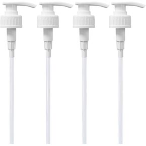 4 Pieces Gallon Pump Dispenser, Syrup Pumps White, 38 mm Coffee Syrup Pump Dispenser, Pump Bottle Dispenser, Dispensing Pump Top with Dip Tubes, Bottle Pump Replacement for Bottles, Coffee Syrups