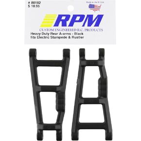 RPM 80182 Rear A-Arms Black E-Monster Jam, Rustler, Stampede Black