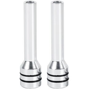 Qiilu 2Pcs Car Truck Aluminum Interior Door Lock Knob Pins Cover for Car SUV Truck Automobile(Silver), Universal for Vehicles with Hole Diameter of 5.5mm Thread
