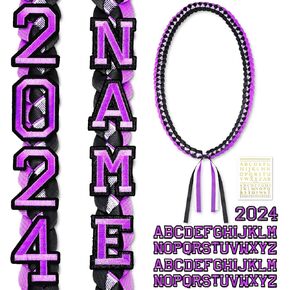 Class of 2024 Graduation Ribbon Leis 71 Inch Graduation Lei DIY Braided Necklace for College School Party Gift Women Men