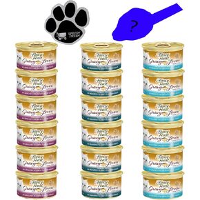 Fancy Feast Gravy Lovers Gourmet Wet Cat Food, 18 cans Variety Bundle (Chicken, Turkey, and Salmon and Sole Bundle)