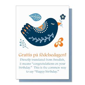 RAND DESIGN STUDIO Swedish Birthday Card, Scandinavian Birthday Card, Nordic Birthday Wishes, Swedish Birthday, Scandinavian Birthday, Bird Birthday Card …