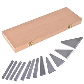 12Pcs Precision Angle Block Set Machinist Tool Angle Gauge Block 1/4°- 30°Lathes Milling Ground Gauge Angle Gage Inspection Block Set