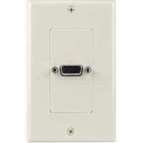 Single-Gang VGA Wall Plate-Pass Through, White