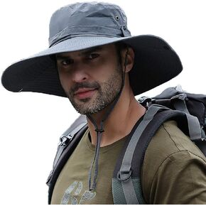 HLLMAN Super Wide Brim Sun Hat UPF 50+ Protection Hats for Mens/Womens Large Buket hat for Fishing, Hiking, Gardening
