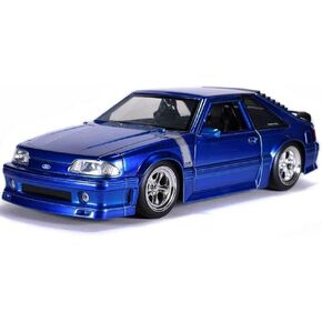 Jada Toys Bigtime Muscle 1:24 1989 Ford Mustang GT Die-cast Car Blue, Toys for Kids and Adults