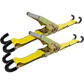 Mytee Products (2 Pack) Steering Wheel Lock with Coated Claw Hooks for Wrecker Tow Truck, Ratchet Style - Secure The Steering Wheel to Brake Pedal, Seat Frame or Other Anchor Point