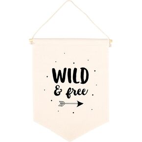 Andaz Press Hanging Wall Canvas Banner, Colorful Alphabet Canvas Tapestry Wall Hanging Banner for Baby Girl, Baby Boy, Kids, Canvas Nursery Wall Decoration Banner, Pennant Flag Wall Art Decor, 1-Pack