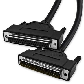 DB37 37 Pin 16 Feet(5 Meter) Two Row Straight Through Serial Cable, Double Shielded(Metal Braiding&AL-foil), Female to Male, Black, SC930S09FM