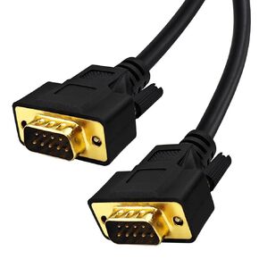 6.6 Feet(2 Meter) DB9 Straight Through 9 Pin RS232 Serial Cable Double Shielded, Metal Braided&AL-foil, Male to Male, Black, SC902S08MM
