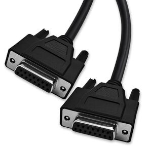 9.8 Feet(3 Meter) DB15 15 Pin Two Row Straight Through Serial Extension Cable, Double Shielded(Metal Braiding&AL-foil), Female to Male, Black, SC910S08FM