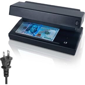 Counterfeit Bill Detector with Powerfull 2 * 6W UV Light, Magnetic Detection and Watermark Detection, Suitable for All Currencies, Credit Cards and IDs, Black