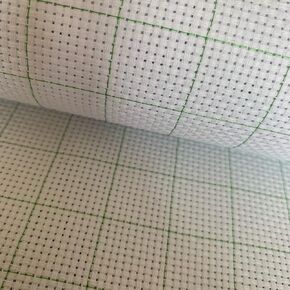 11CT Easy Count Thread Grid Aida Cloth Embroidery Cross Stitch Fabric, Green Grid, W29 x L39