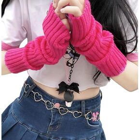 Arm Warmers Goth Arm Sleeve Winter Fingerless Gloves Knit Mitten Long Gloves Wrist Warmer With Thumb Hole