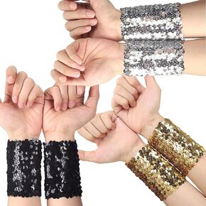 Sparkle Arm Band | 3-Pack | Sequin Sleeves | Shiny Stretchy Oversleeve Cuffs | Dance | Cosplay | Costume