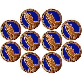 The Lord's Prayer and Pray Without Ceasing, Antique Gold-Color Plated Challenge Coin, Our Father Who Art in Heaven Matthew 6:9-13 Gift in Kuwait