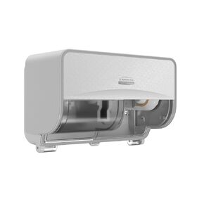 ICON Coreless Standard Roll Horizontal Toilet Paper Dispenser 2 Roll (58712), with White Mosaic Design Faceplate, 7.9" x 12.4" x 6.42" (Qty 1)