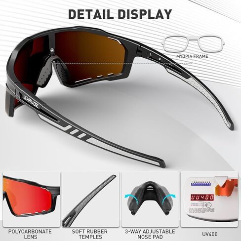 KAPVOE Polarized Cycling Glasses Men Women Mountain Bike Glasses MTB Riding TR90 Sport Sunglasses Running Bicycle Triathlon in Saudi Arabia