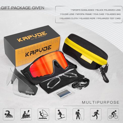 KAPVOE Polarized Cycling Glasses Men Women Mountain Bike Glasses MTB Riding TR90 Sport Sunglasses Running Bicycle Triathlon in Saudi Arabia