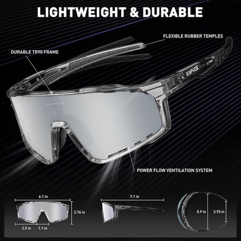 KAPVOE Polarized Cycling Glasses Men Women Mountain Bike Glasses MTB Riding TR90 Sport Sunglasses Running Bicycle Triathlon in Saudi Arabia