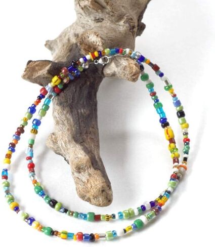 African beaded necklace, Gift for men, Men Gift Tribal necklace, Man necklace, Single strand men' necklace, African beaded necklace for men, Seed bead necklace, Colorful men necklace, Simple necklace, in Saudi Arabia