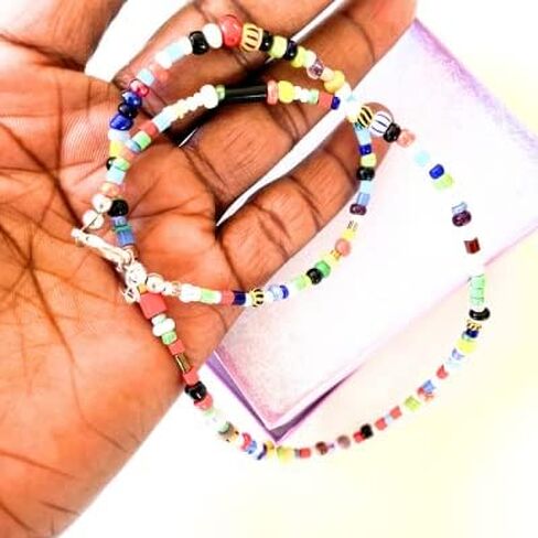 African beaded necklace, Gift for men, Men Gift Tribal necklace, Man necklace, Single strand men' necklace, African beaded necklace for men, Seed bead necklace, Colorful men necklace, Simple necklace, in Saudi Arabia