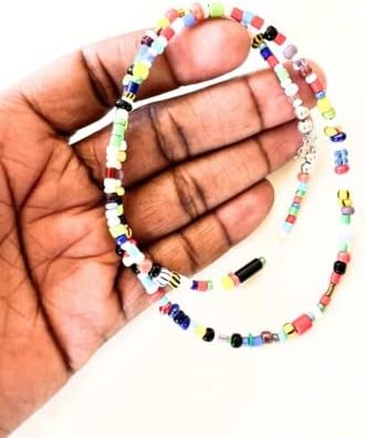 African beaded necklace, Gift for men, Men Gift Tribal necklace, Man necklace, Single strand men' necklace, African beaded necklace for men, Seed bead necklace, Colorful men necklace, Simple necklace, in Saudi Arabia