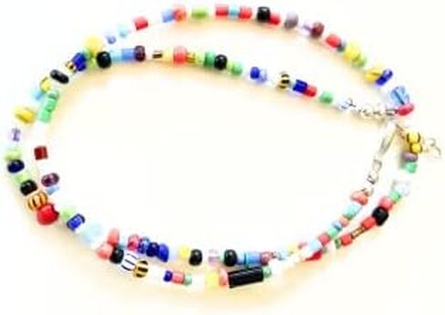 African beaded necklace, Gift for men, Men Gift Tribal necklace, Man necklace, Single strand men' necklace, African beaded necklace for men, Seed bead necklace, Colorful men necklace, Simple necklace, in Saudi Arabia
