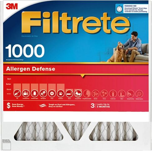 Filtrete 20x20x1 AC Furnace Air Filter, MERV 11, MPR 1000, Micro Allergen Defense, 3-Month Pleated 1-Inch Electrostatic Air Cleaning Filter, 4 Pack (Actual Size 19.69x19.69x0.81 in) in Saudi Arabia