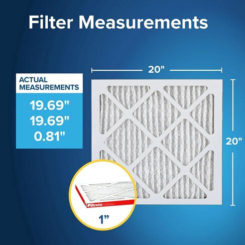 Filtrete 20x20x1 AC Furnace Air Filter, MERV 11, MPR 1000, Micro Allergen Defense, 3-Month Pleated 1-Inch Electrostatic Air Cleaning Filter, 4 Pack (Actual Size 19.69x19.69x0.81 in) in Saudi Arabia