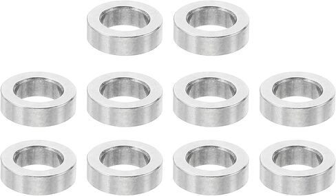 PATIKIL M6 Stainless Steel Spacers, 10 Pcs Metal Spacer Stainless Steel 6.2mm ID x 10mm OD x 2mm L Spacer Screw Standoff Round for 1/4" or M6 Screw Bolts in Kuwait