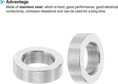 PATIKIL M6 Stainless Steel Spacers, 10 Pcs Metal Spacer Stainless Steel 6.2mm ID x 10mm OD x 2mm L Spacer Screw Standoff Round for 1/4" or M6 Screw Bolts in Kuwait