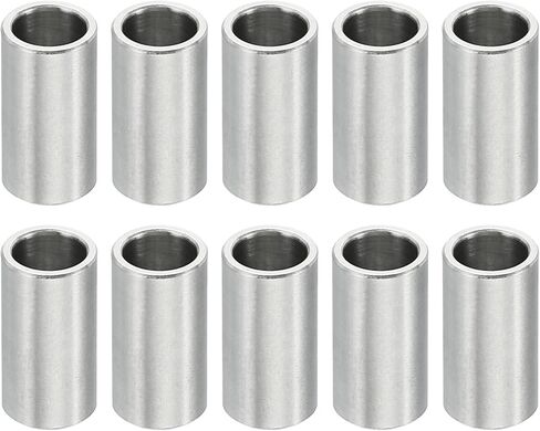 PATIKIL M6 Stainless Steel Spacers, 10 Pcs Metal Spacer Stainless Steel 6.2mm ID x 10mm OD x 2mm L Spacer Screw Standoff Round for 1/4" or M6 Screw Bolts in Kuwait