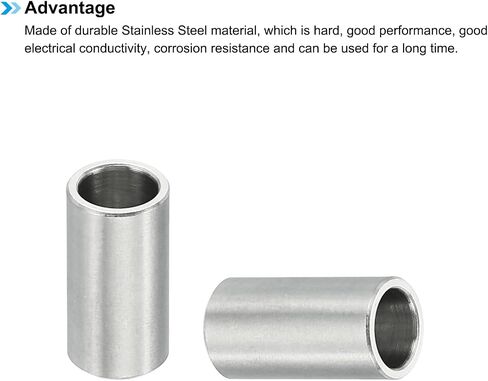 PATIKIL M6 Stainless Steel Spacers, 10 Pcs Metal Spacer Stainless Steel 6.2mm ID x 10mm OD x 2mm L Spacer Screw Standoff Round for 1/4" or M6 Screw Bolts in Kuwait
