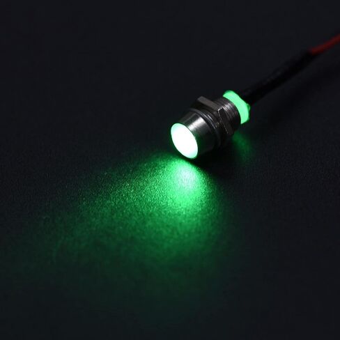 uxcell LED Indicator Light AC/DC 110V 8mm Panel Mount Blue LED Signal Lamp Metal Shell 5Pcs in Kuwait