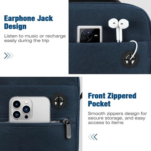 MoKo 9-11 Inch Tablet Bag, 360° Protective Carrying Case Fits iPad Air 5/4th 10.9, iPad Pro 11 inch, iPad 9/8/7th 10.2, iPad 10th Gen 10.9, with Multi-Pockets, Shoulder Strap & Earphone Port, Indigo in Saudi Arabia