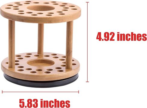 J JACKCUBE DESIGN 360 Rotating Paint Brush Holder Bamboo Watercolor Artist Brush Water Coloring Organizer Display Stand Tray Rack with 27 Holes and 1 Big Hole – MK441A in Saudi Arabia