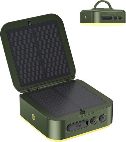 Camping Lantern, Collapsible Solar LED Lamp, 5200mAh Solar/USB Charging, 1000LM, 5 Light Modes, IPX4 Waterproof, Portable Emergency Light （Black） in Saudi Arabia