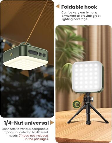 Camping Lantern, Collapsible Solar LED Lamp, 5200mAh Solar/USB Charging, 1000LM, 5 Light Modes, IPX4 Waterproof, Portable Emergency Light （Black） in Saudi Arabia