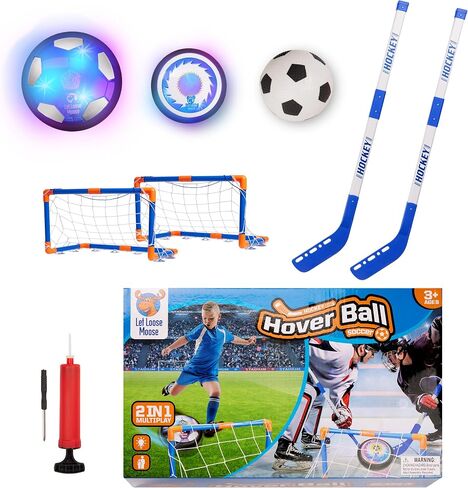 Let Loose Moose Hover Soccer Ball, Set of 2 LED Soccer Ball Toys, Gifts for 8 Year Old Boys, Indoor LED Floating Football for 7 Year Old Kids, Boy Birthday Gifts Age 4-6, 6-8, 8-12 Fun Sport Toy in Saudi Arabia