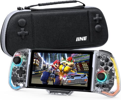 مجموعة وحدة تحكم التبديل IINE للتبديل/OLED، [بدون انجراف] وحدة تحكم Joypad من قطعة واحدة مع عصا تحكم بتأثير القاعة، وحدة تحكم محمولة للتبديل مع حقيبة تخزين مع مستشعر حركة/Turbo/Rumble/زر خلفي in Kuwait