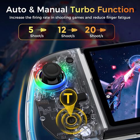 مجموعة وحدة تحكم التبديل IINE للتبديل/OLED، [بدون انجراف] وحدة تحكم Joypad من قطعة واحدة مع عصا تحكم بتأثير القاعة، وحدة تحكم محمولة للتبديل مع حقيبة تخزين مع مستشعر حركة/Turbo/Rumble/زر خلفي in Kuwait