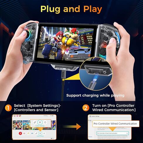 مجموعة وحدة تحكم التبديل IINE للتبديل/OLED، [بدون انجراف] وحدة تحكم Joypad من قطعة واحدة مع عصا تحكم بتأثير القاعة، وحدة تحكم محمولة للتبديل مع حقيبة تخزين مع مستشعر حركة/Turbo/Rumble/زر خلفي in Kuwait