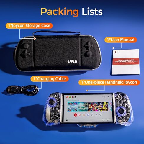 مجموعة وحدة تحكم التبديل IINE للتبديل/OLED، [بدون انجراف] وحدة تحكم Joypad من قطعة واحدة مع عصا تحكم بتأثير القاعة، وحدة تحكم محمولة للتبديل مع حقيبة تخزين مع مستشعر حركة/Turbo/Rumble/زر خلفي in Kuwait