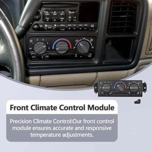 Climate Control Module Panel HVAC Climate Control Panel Switch Heater A/C AC Control Fits for Select Chevy/GMC Replaces 15054697, 15054698, 15753263, 15753264, 16221605, 19244873, 19244874, 9361345 in Saudi Arabia