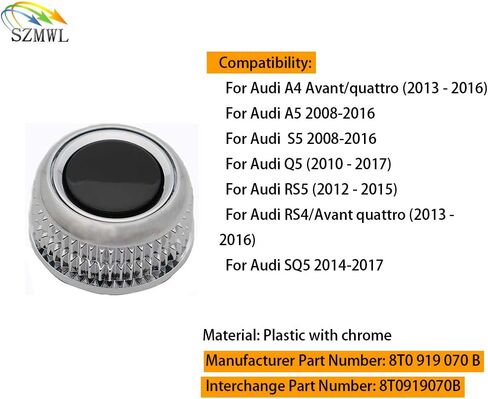 مقبض التحكم في ضبط مستوى الصوت MMI 8T0919070B، مناسب لسيارة Audi A4 RS4 Avant/Quattro (2013-2016)، A5 S5 2008-2016، RS5 2012-2015، Q5 2010-2017، SQ5 2014-2017 in Kuwait