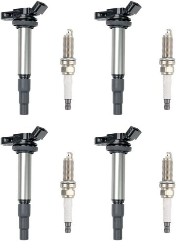 UF596 9091902258 حزمة ملف الإشعال وشمعات الإشعال إيريديوم لـ 2009-2015 Toyota Lexus Scion 1.8L Pack of 4 in Kuwait