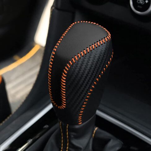 Auto Car Leather Gear Shift Knob Cover for Subaru Crosstrek Forester Impreza Legacy Outback Accessories (D) in Saudi Arabia
